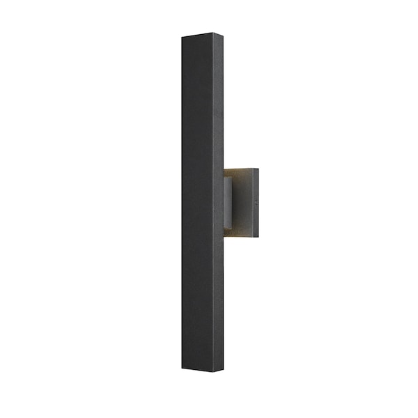 Z-Lite Edge Outdoor Wall, 2-Light, 4.5 In.W x 3.75 In.L x 20.5 In.H, Black/Sandblast 576S-2-BK-LED - main